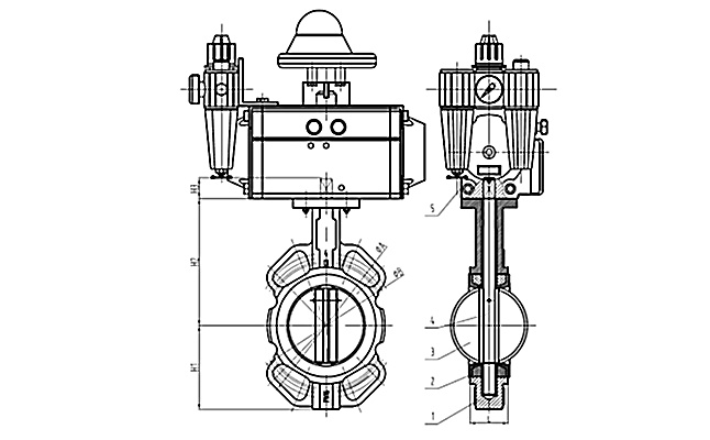 D671X-16Q對夾氣動蝶閥